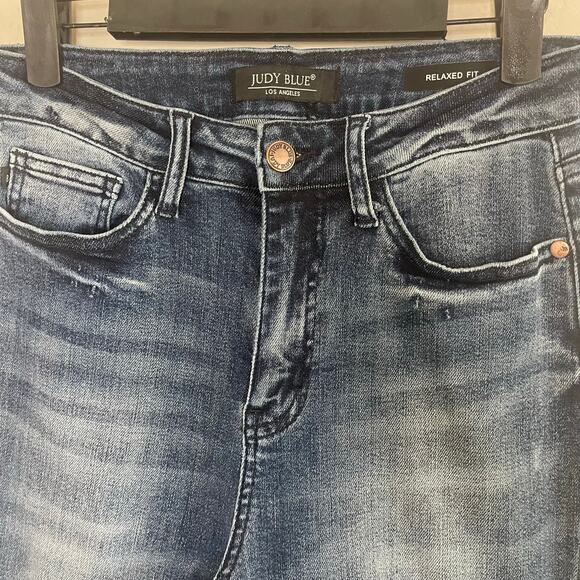 Judy Blue High Waist Relaxed Fit Jeans Raw Hem JB88191 - Size 3/26 - Picture 2 of 7